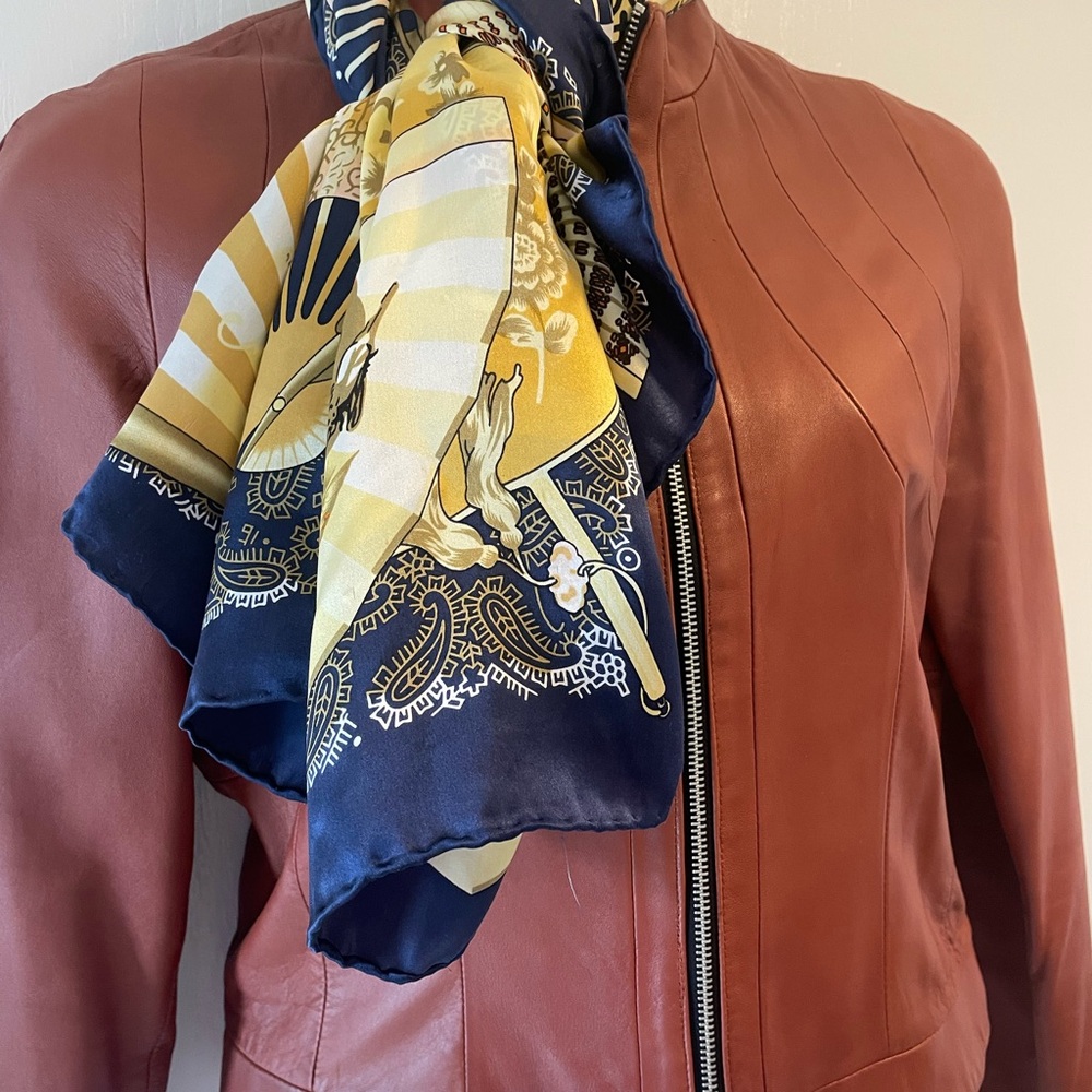 Women's Cognac Coloured Leather Jacket - Picture 5 of 9
